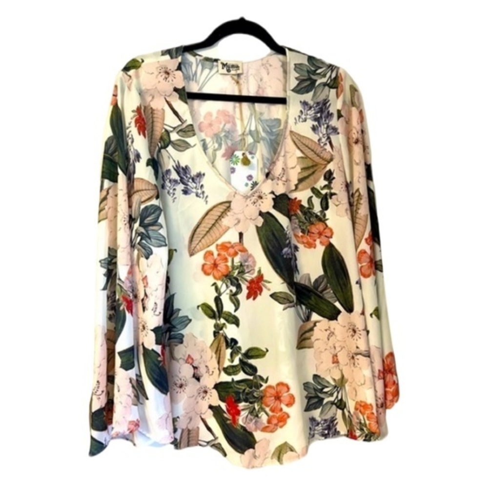 Show Me Your Mumu Floral Bell Sleeve Blouse